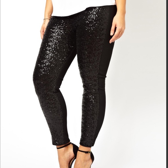 325 Asos Black Sequin High Waisted 